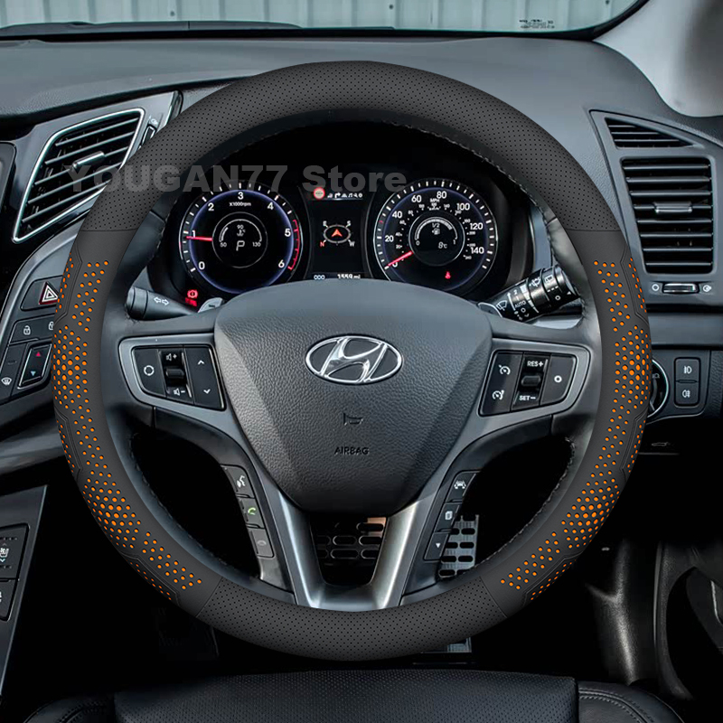 Car Steering Wheel Cover Anti Slip Breathable - Leather Car Steering Wheel Cover For