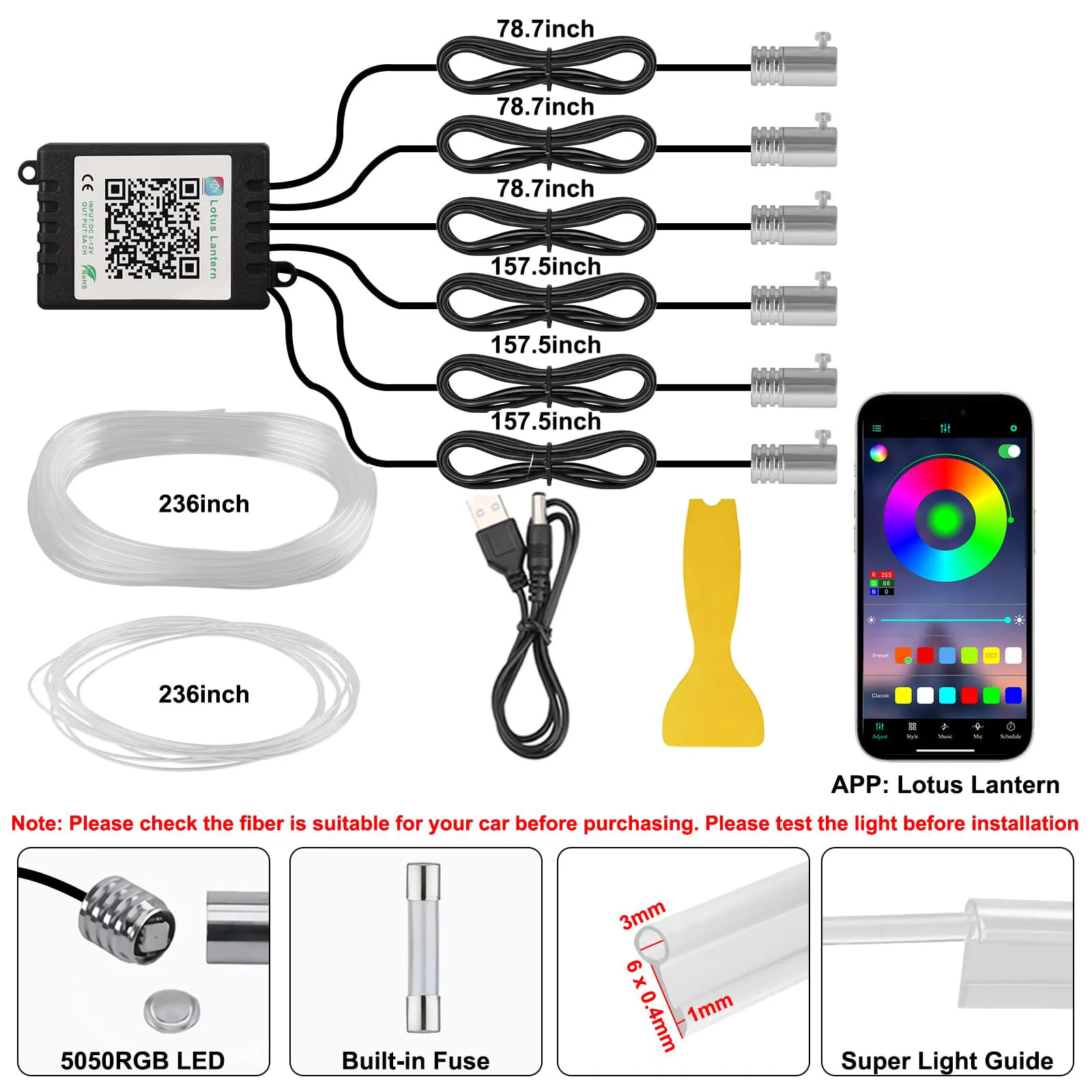 RGB LED Car Ambient Light Kit  - đánh giá và giá Led Ambient Interior Car Lights App Control