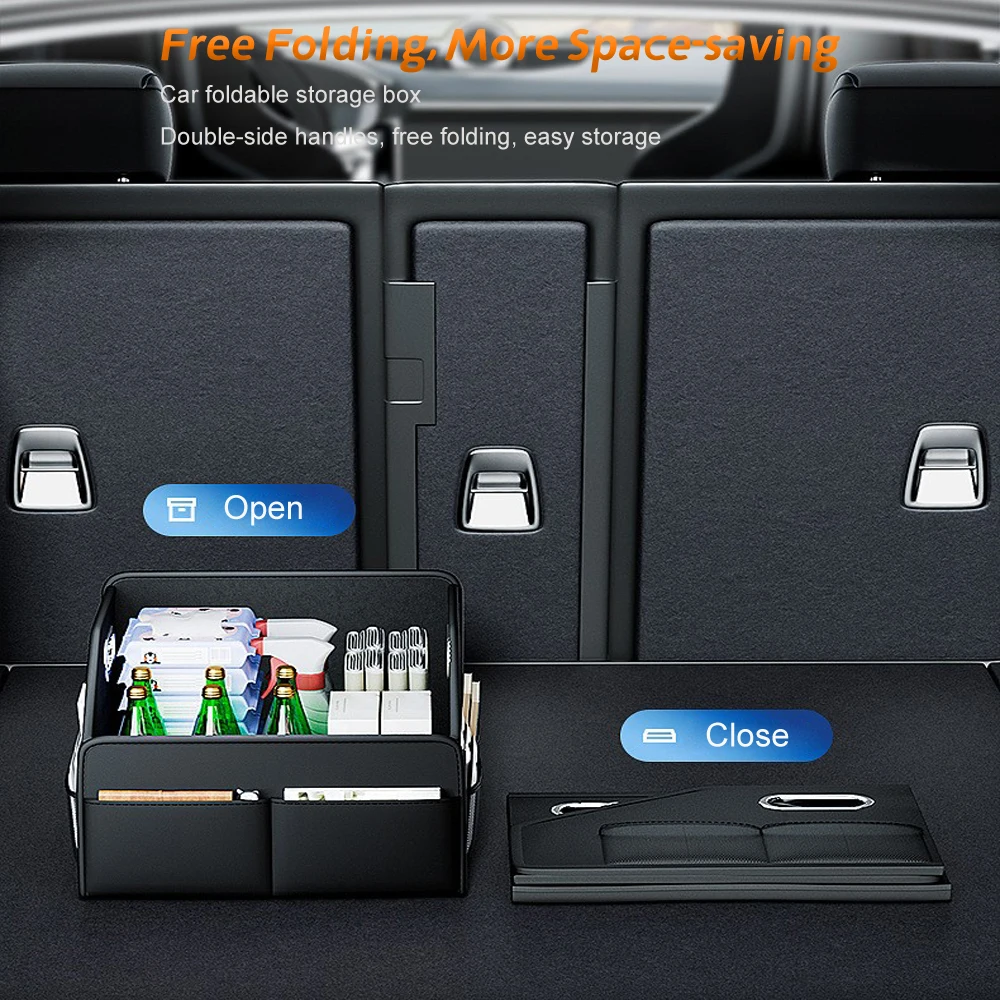 Premium Leather Foldable Car T - đánh giá và giá Car Trunk Organizer Foldable Storage Box