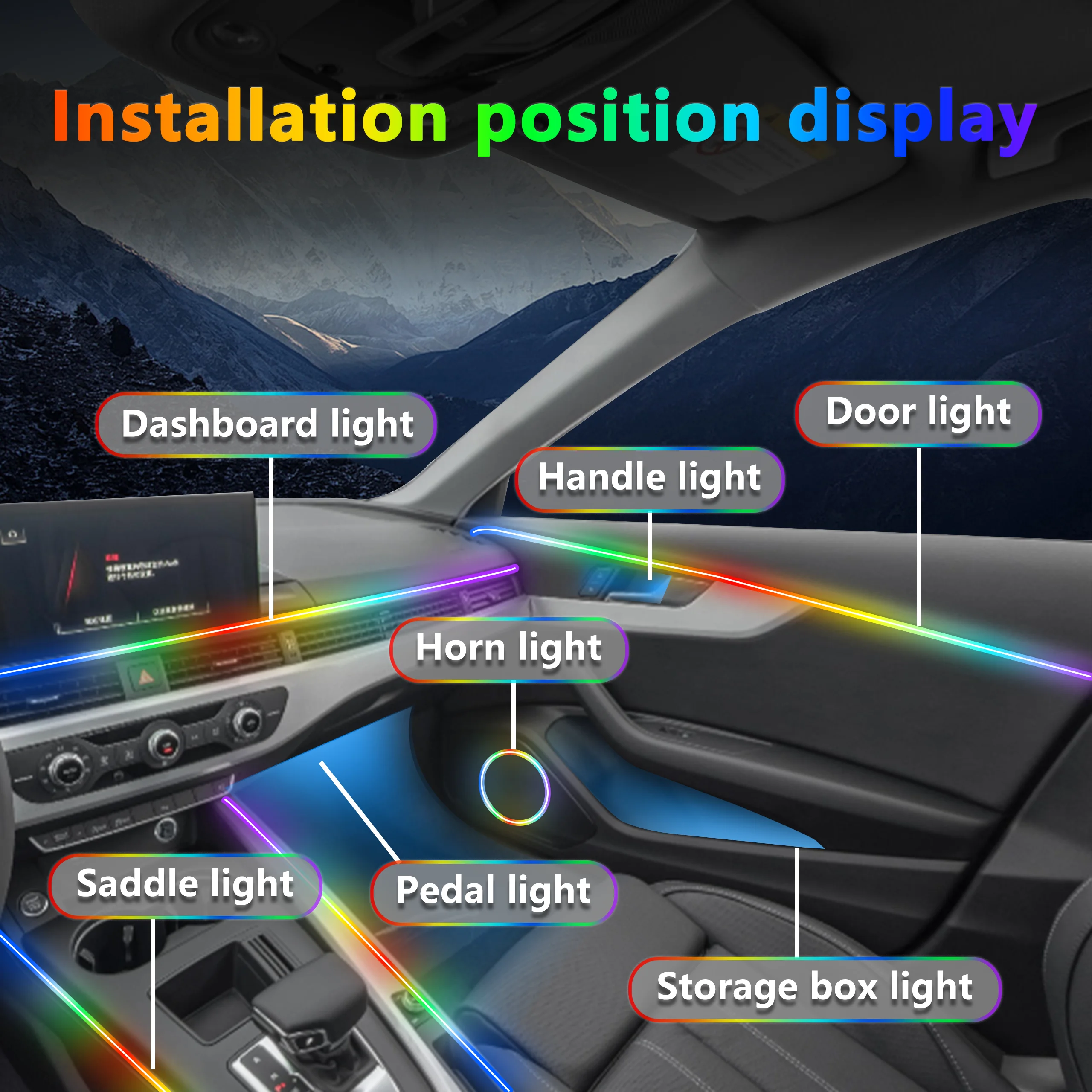 Car Interior Ambient Lighting  - đánh giá và giá Led Ambient Interior Car Lights App Control